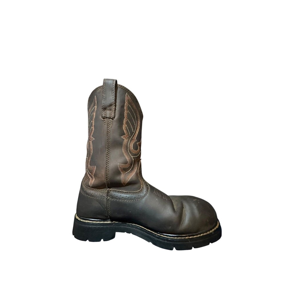 Cody James Men's Waterproof Pull-On Safety Toe Size 11 D Western Cowboy Brown - Picture 4 of 12